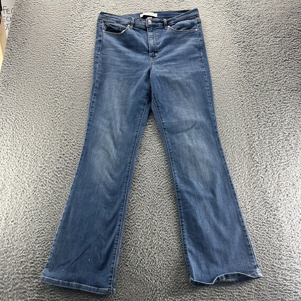 Vintage America Jeans Womens 12 Blue Cotton Denim Bootcut Faded Stretch Workwear